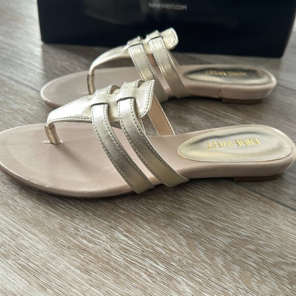 Nine West Gold Strappy Sandals - Picture 4 of 8